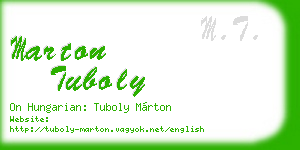 marton tuboly business card